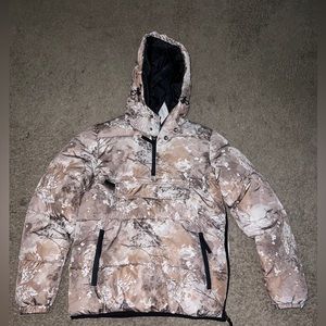 Water Resistant Heavyweight Puffer Jacket  Arizona Men's Camo Hooded, Size:Small